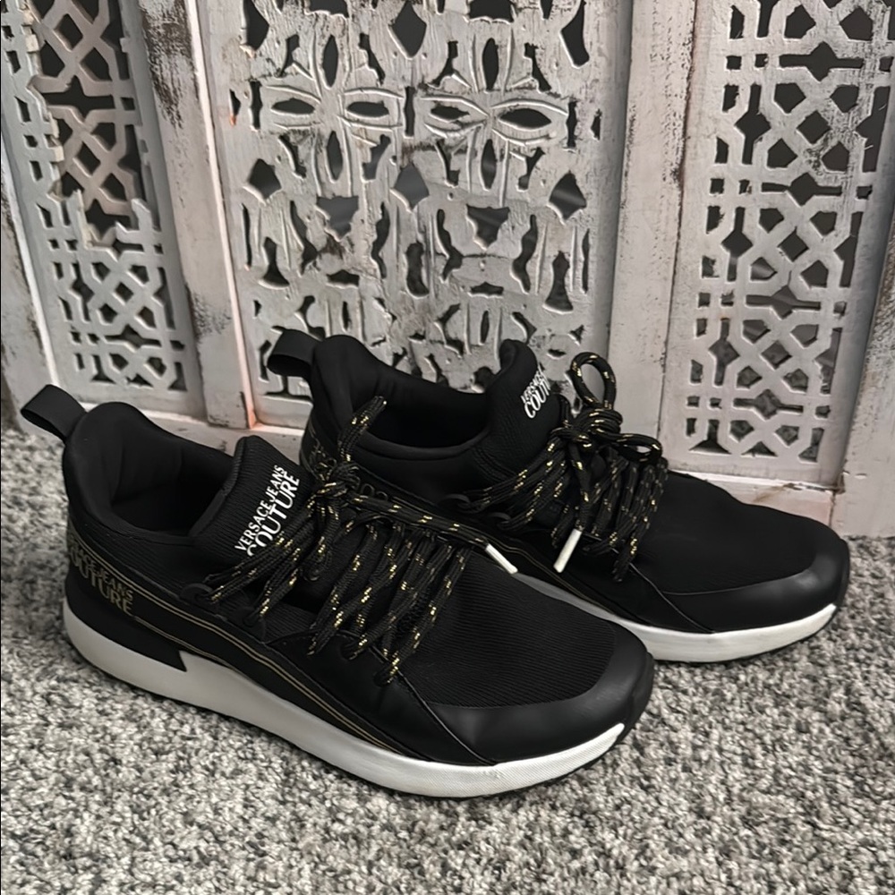 Black and Gold Sneakers